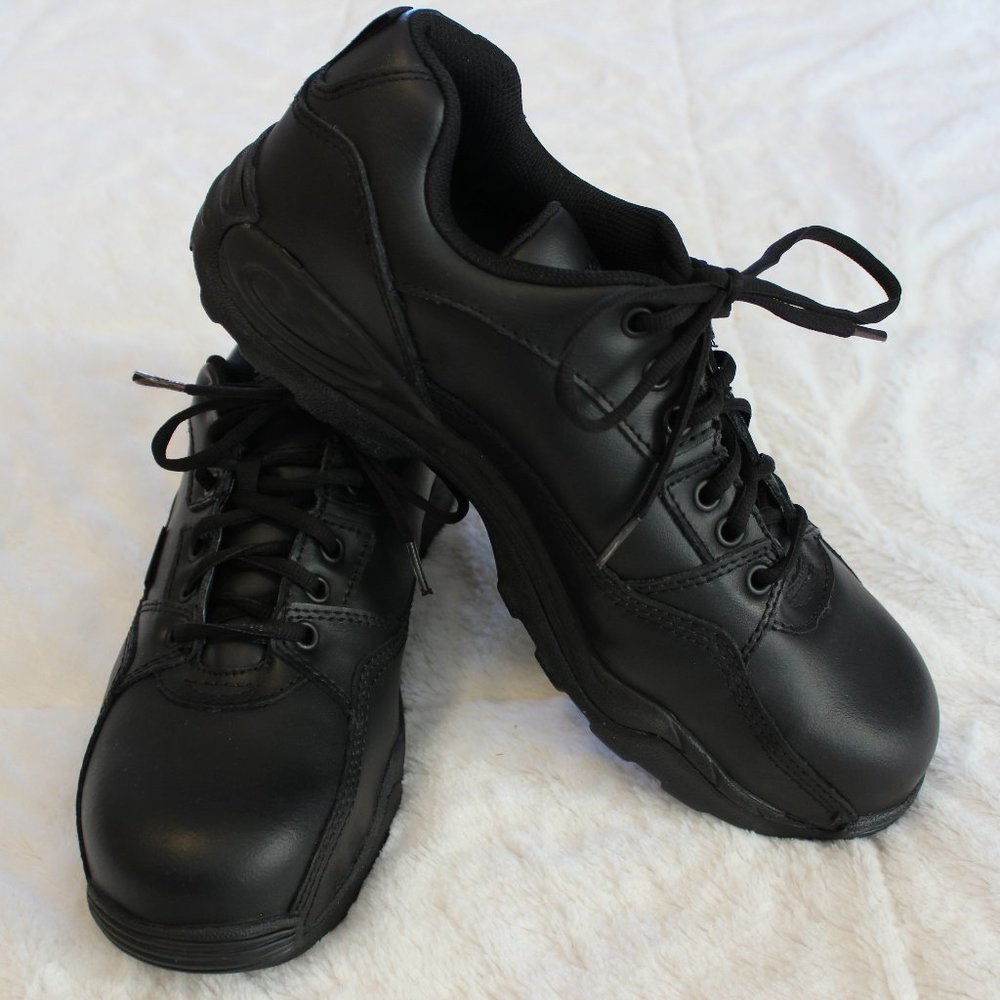 NEW 11E HYTEST Safety Shoes Athletic Oxford Composite Toe EH Black Leather